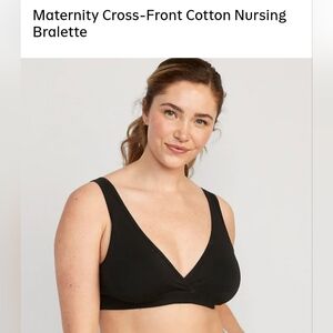 2x Nursing Bralette - Large Black Cotton Cross Front Stage 1